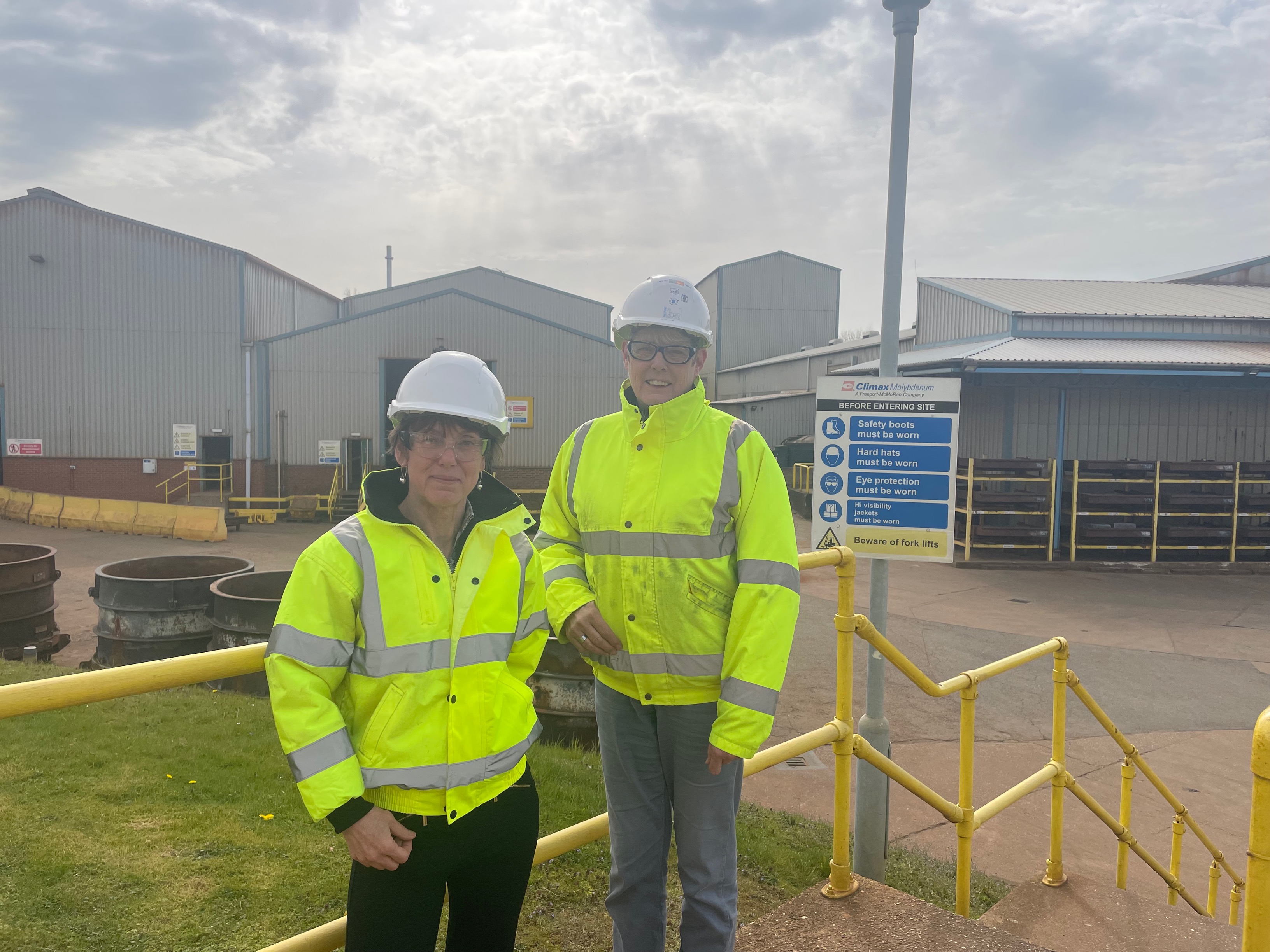 Marion Hooson, left, and Diane Colquhoun are leaders in helping ensure safety is the top priority at the company’s Stowmarket molybdenum plant in the United Kingdom.