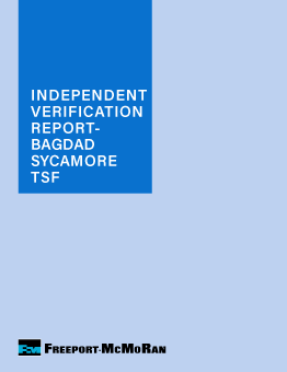 Bagdad Sycamore TSF Independent Verification Summary