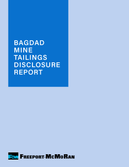 Bagdad Mine Tailings Disclosure Report