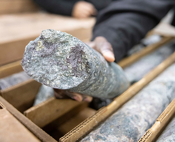 Core sample at Morenci operations, Arizona.